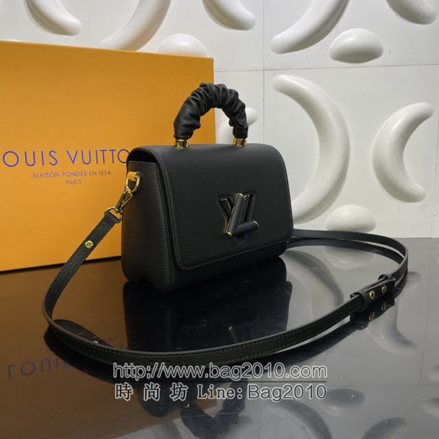 Louis Vuitton新款女包 M58688 路易威登Twist中号手袋 Taurillon皮革 小牛皮抽褶手柄 LV手提女包单肩斜挎包  ydh4218